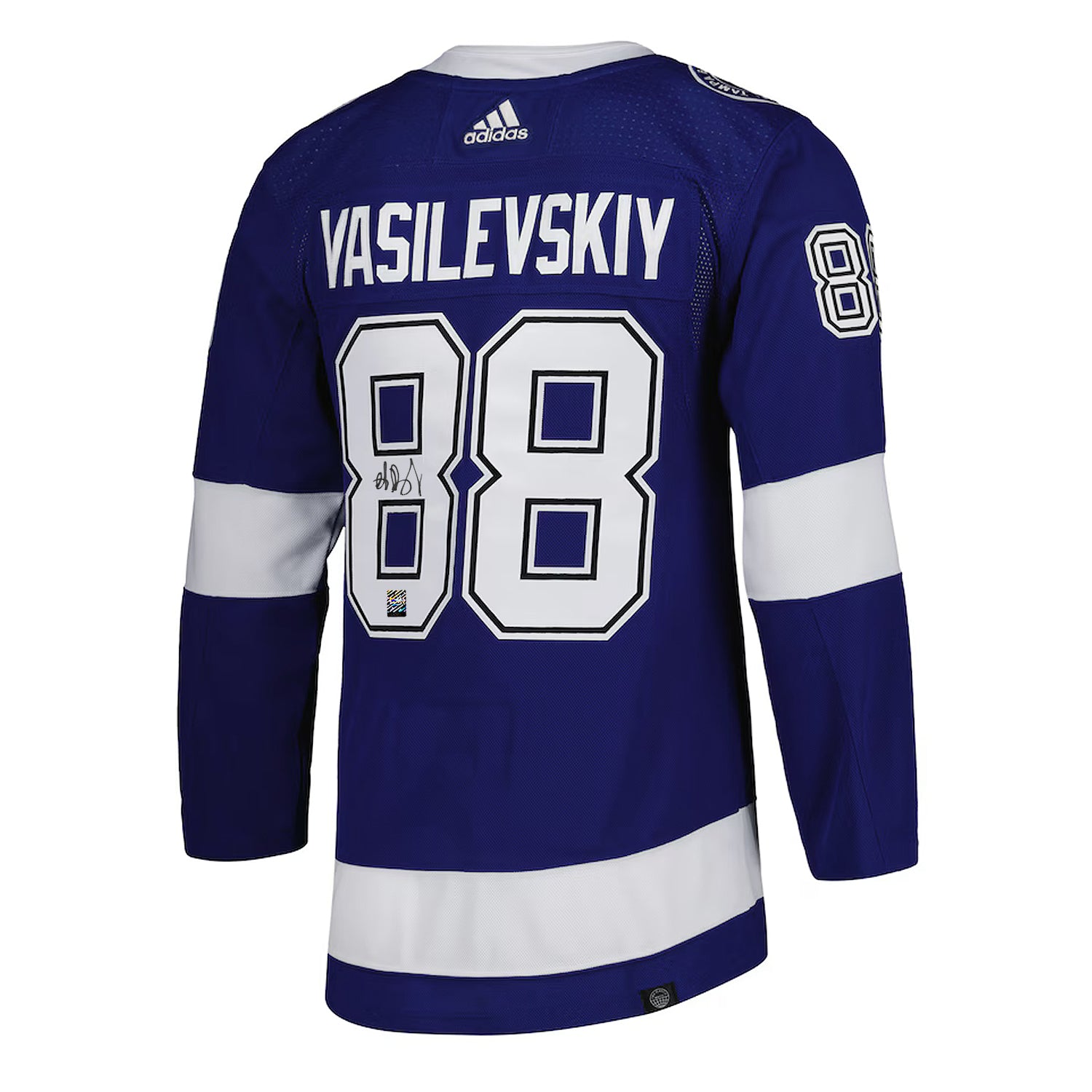 Camiseta Adidas Pro del Tampa Bay Lightning firmada por Andrei Vasilevskiy