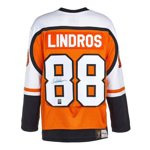 Eric Lindros Signed Philadelphia Flyers Fanatics Vintage Orange Jersey