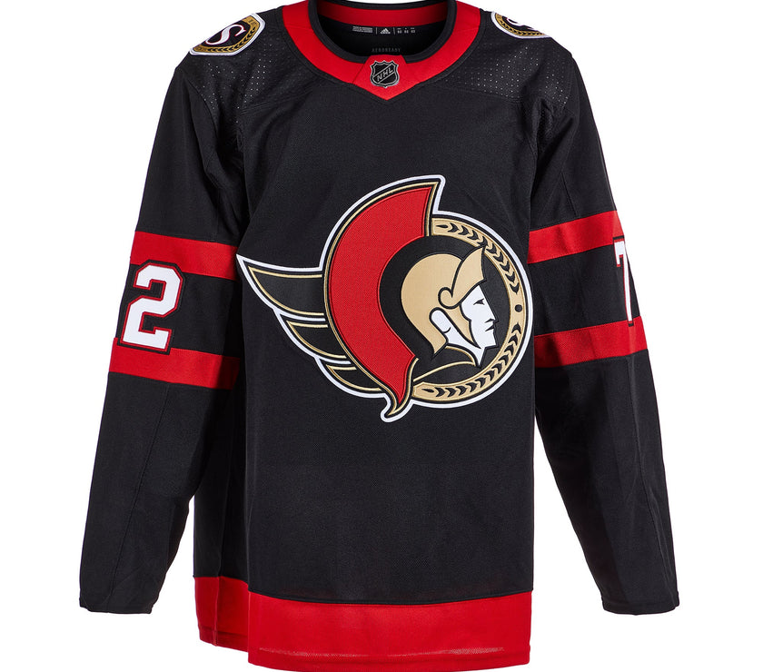 Thomas Chabot Signed Ottawa Senators Adidas Pro Home Black Jersey