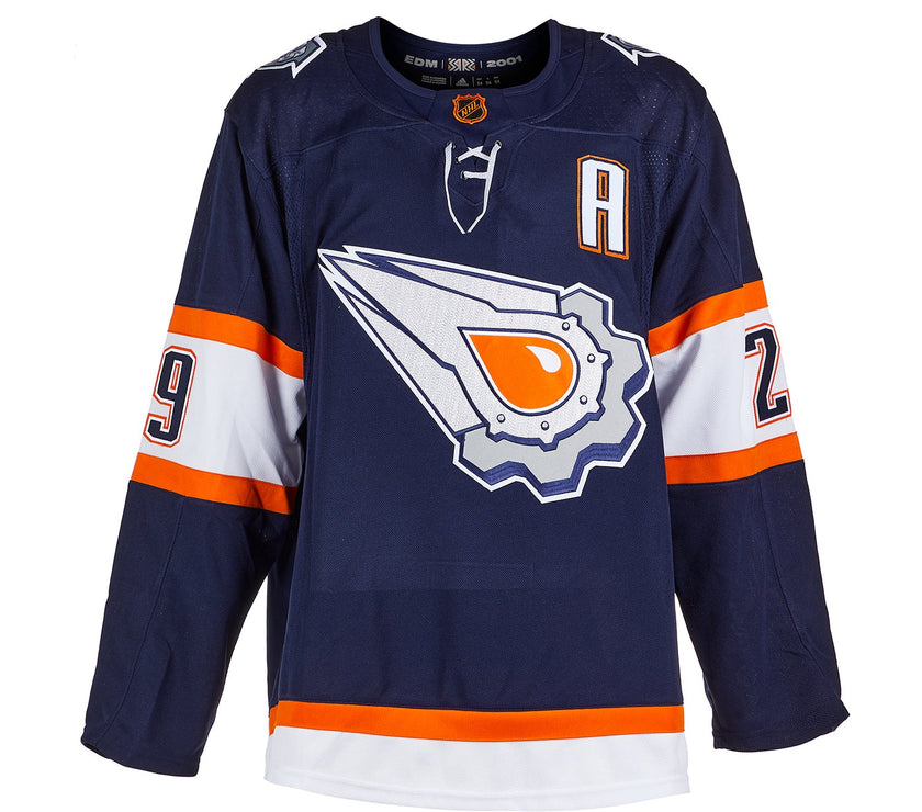 Leon Draisaitl Signed Edmonton Oilers Adidas Pro Reverse Retro 2.0 Navy Jersey