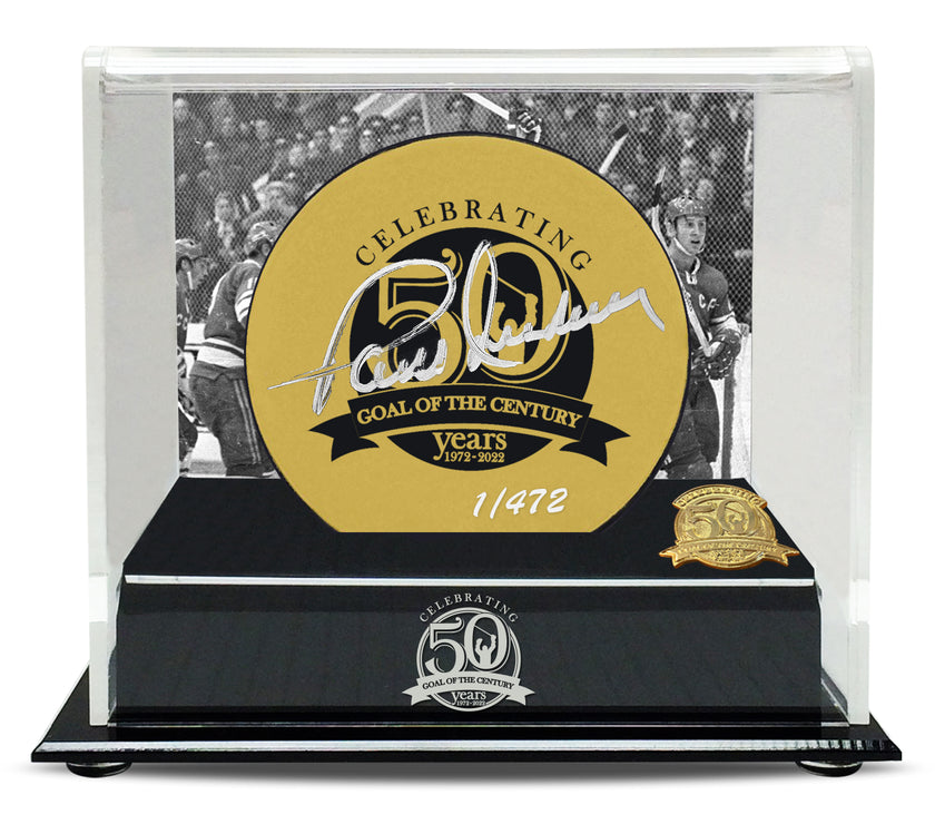 Disco de oro del gol del siglo de edición limitada firmado por Paul Henderson en conmemoración del 50.° aniversario
