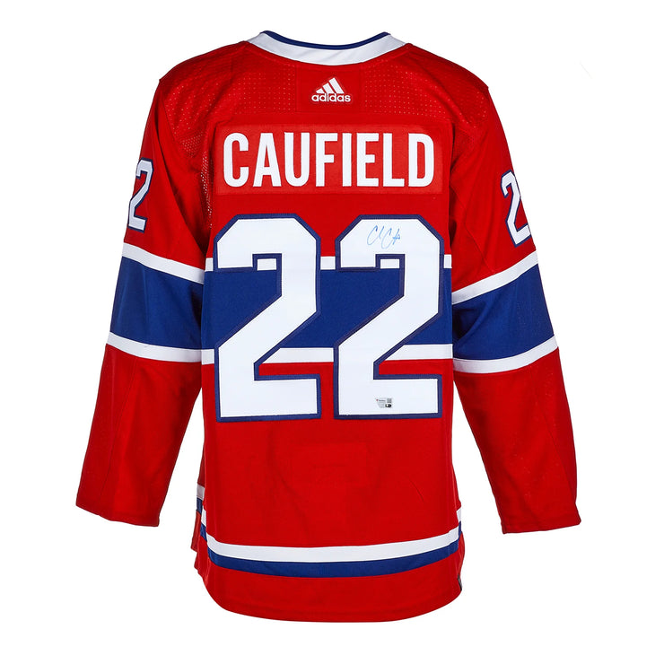Camiseta Adidas Pro Home de los Montreal Canadiens firmada por Cole Caufield