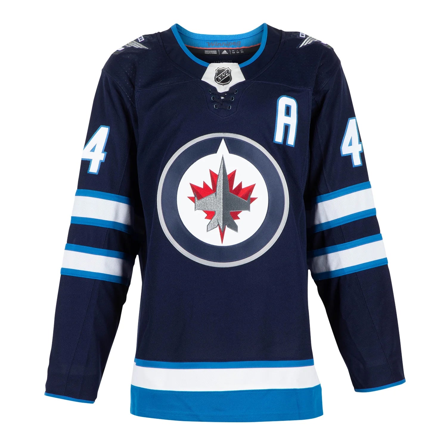 Camiseta Adidas Pro de los Winnipeg Jets firmada por Josh Morrissey