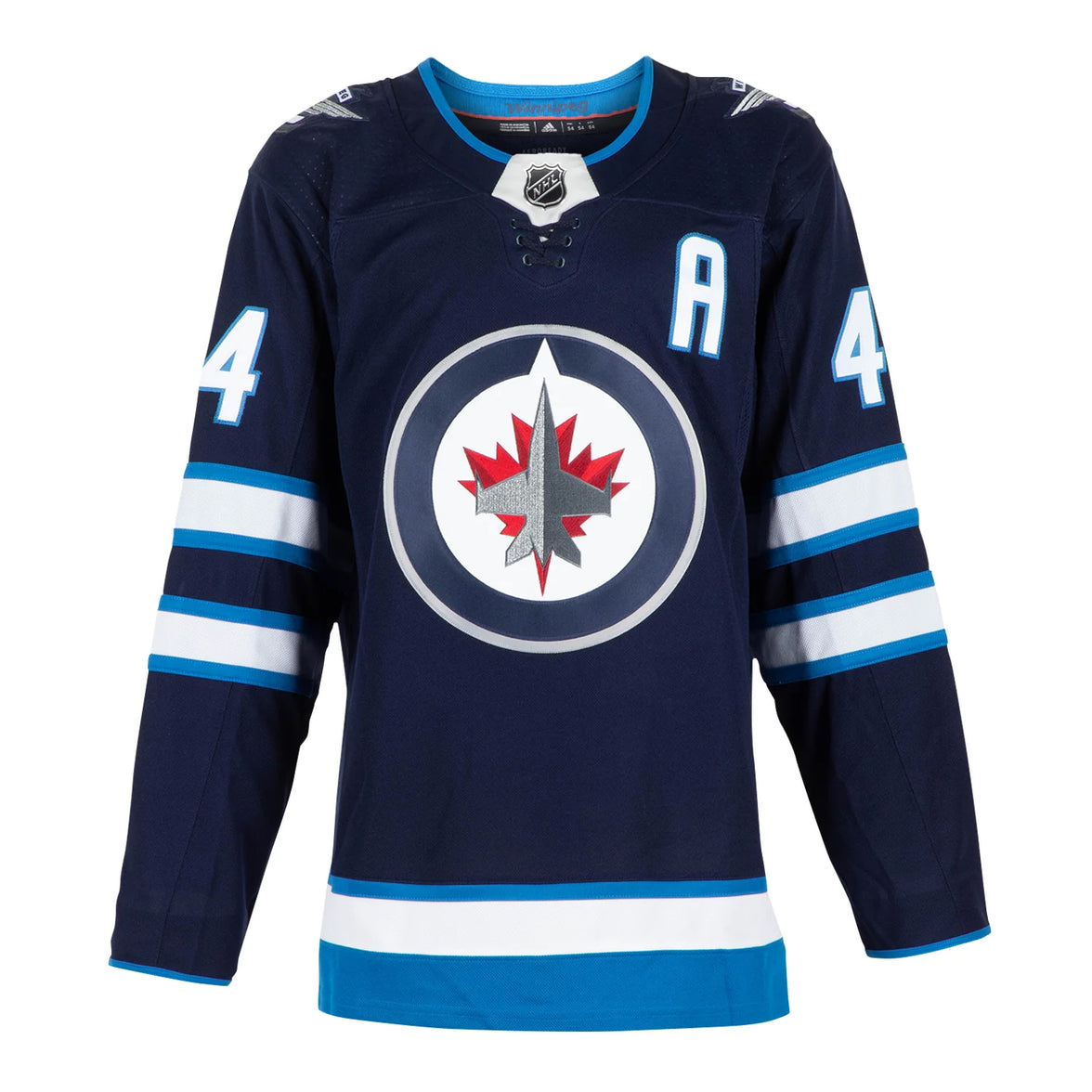 Camiseta Adidas Pro de los Winnipeg Jets firmada por Josh Morrissey