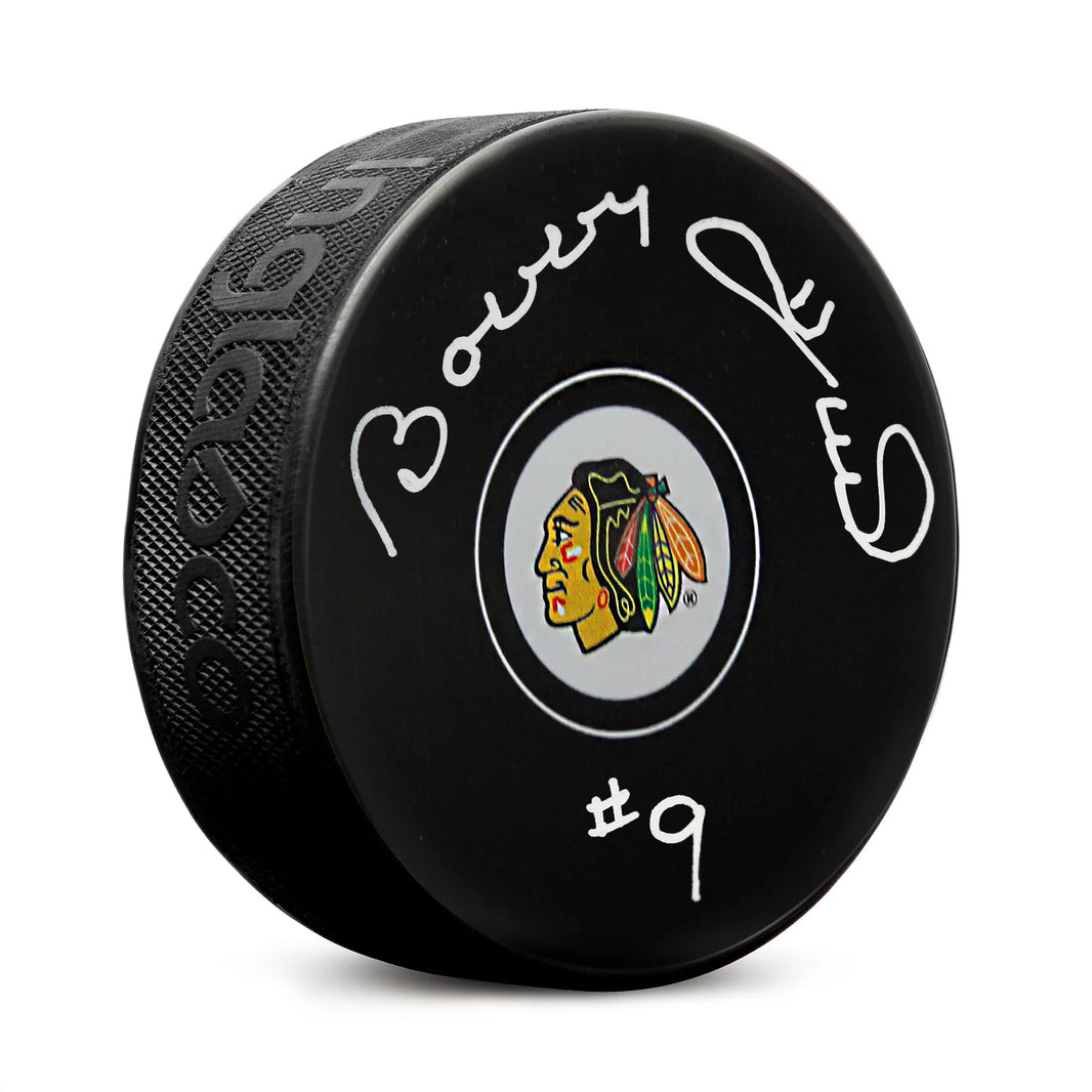 Disco de los Chicago Blackhawks firmado por Bobby Hull