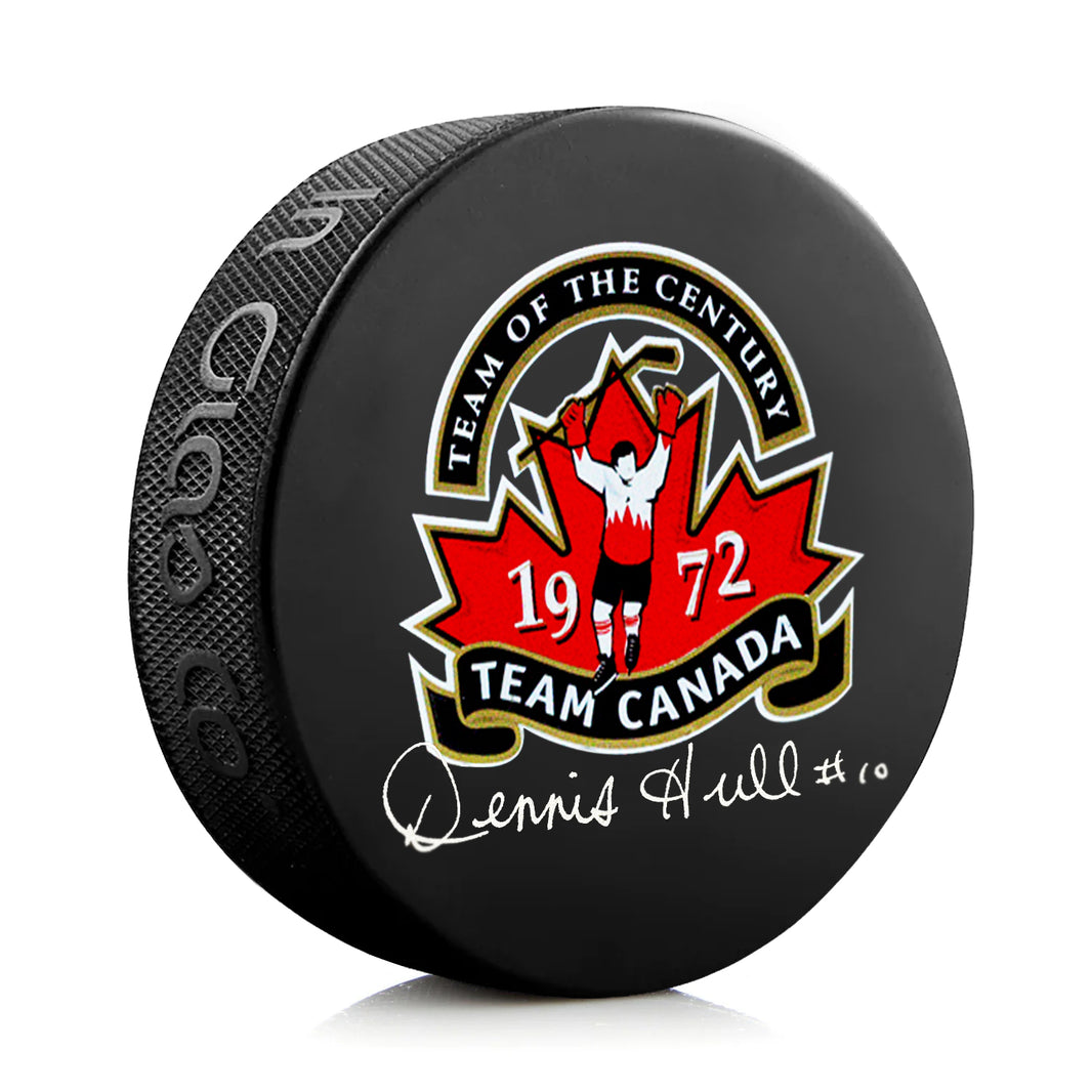 Dennis Hull Signed Team Canada 1972 Summit Series Puck