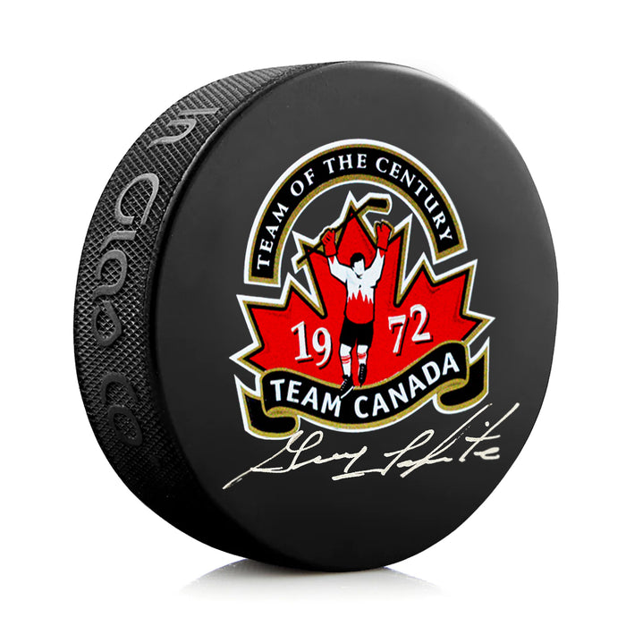 Guy Lapointe Signed Team Canada 1972 Summit Series Puck - Heritage Hockey™