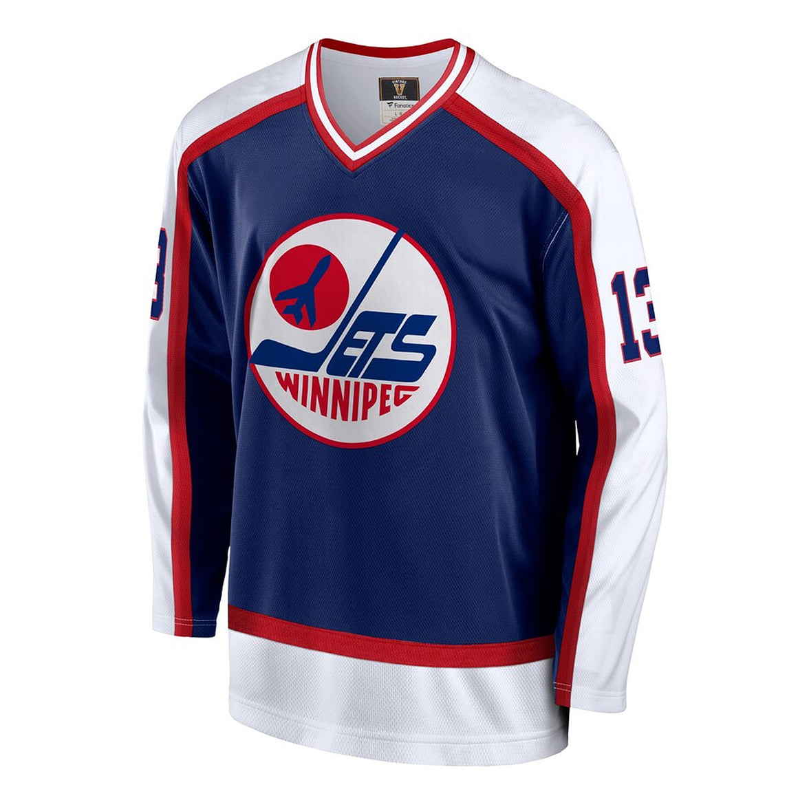 Camiseta vintage de los Winnipeg Jets firmada por Teemu Selanne