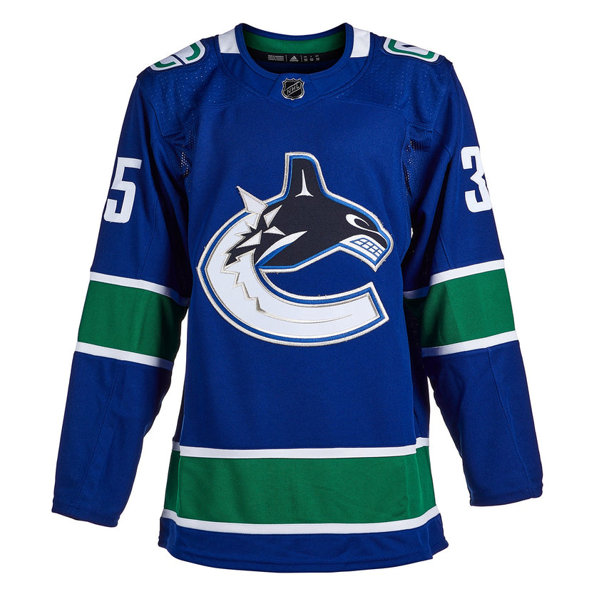 Camiseta Adidas Pro de los Vancouver Canucks firmada por Thatcher Demko