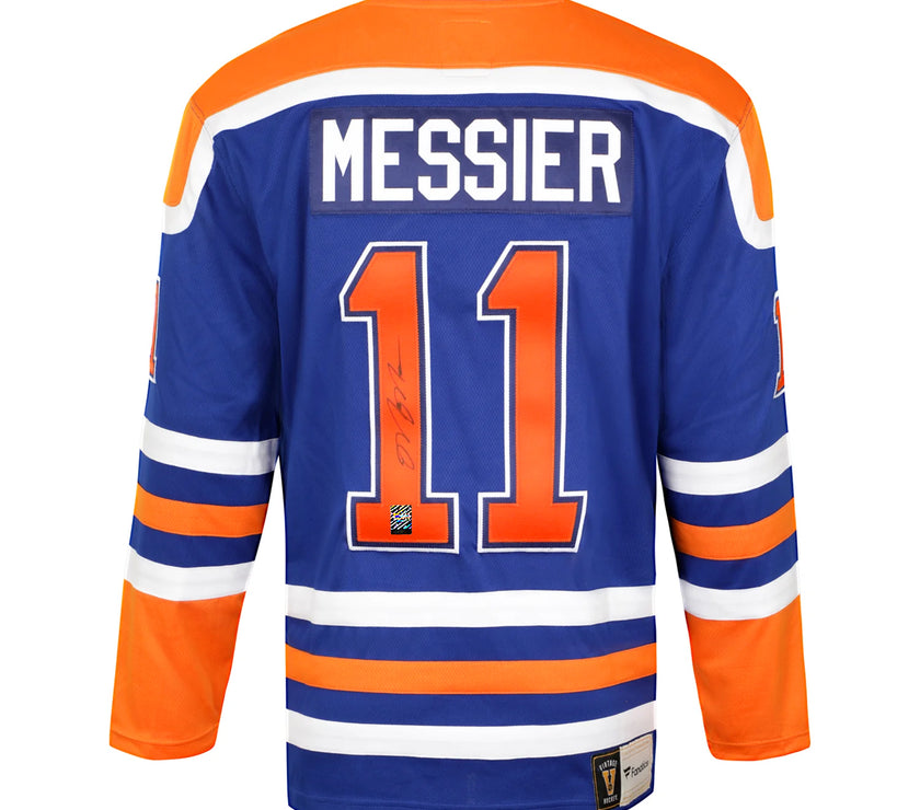 Mark Messier a signé le maillot vintage des Oilers d'Edmonton