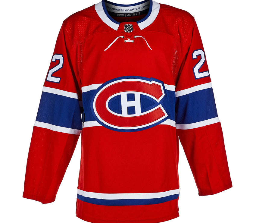 Camiseta Adidas Pro Home de los Montreal Canadiens firmada por Cole Caufield