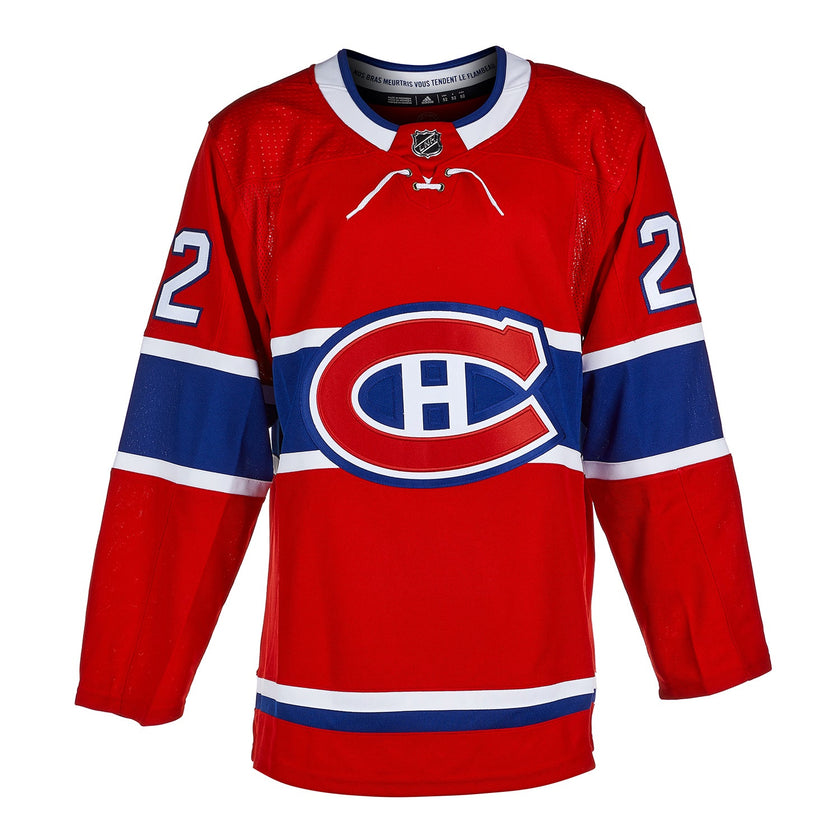 Camiseta Adidas Pro Home de los Montreal Canadiens firmada por Cole Caufield