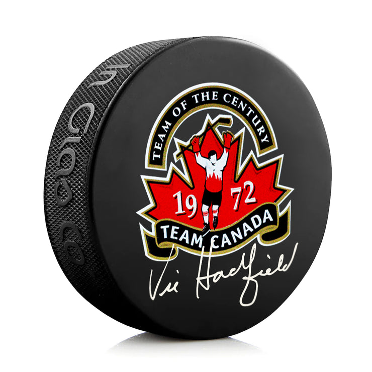 Vic Hadfield Signed Team Canada 1972 Summit Series Puck