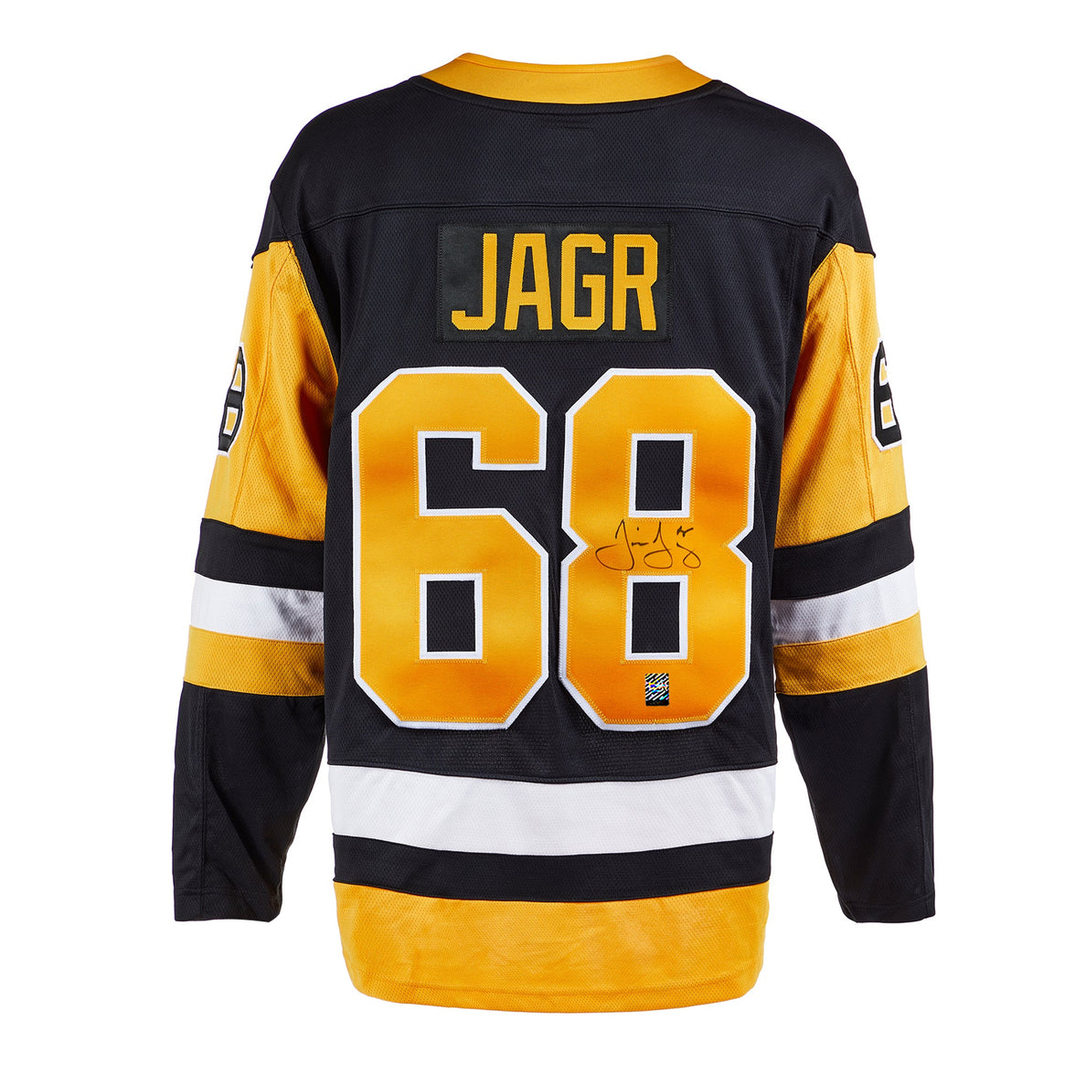 Camiseta de visitante de los Pittsburgh Penguins firmada por Jaromir Jagr