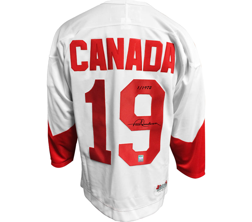 50e anniversaire Paul Henderson a signé un maillot extérieur d'équipe Canada 1972 en édition limitée