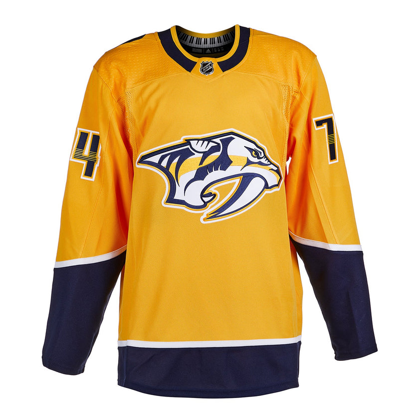 Juuse Saros Signed Nashville Predators Adidas Pro Home Yellow Jersey