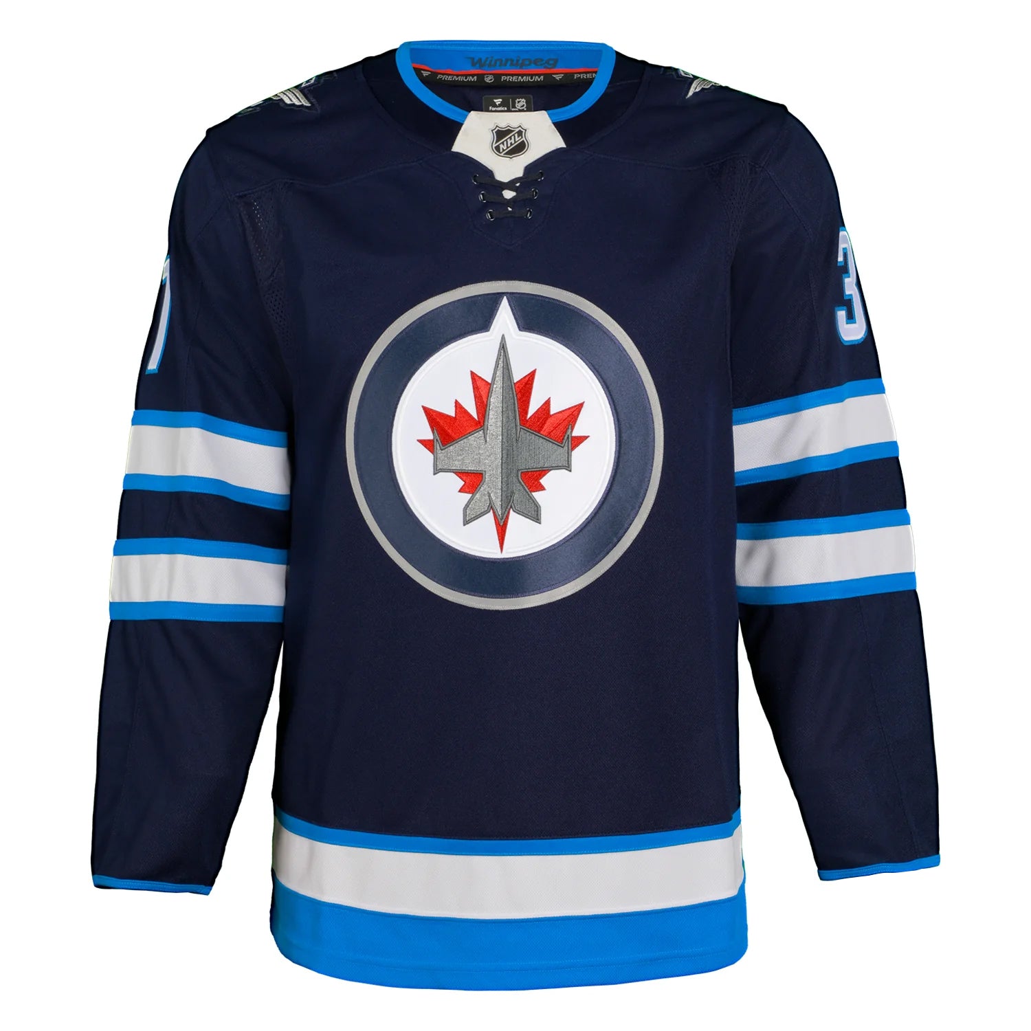 Connor Hellebuyck firmó la camiseta Adidas Pro de los Winnipeg Jets