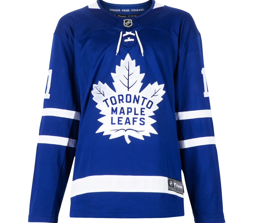 Camiseta de los Toronto Maple Leafs firmada por Johnny Bower