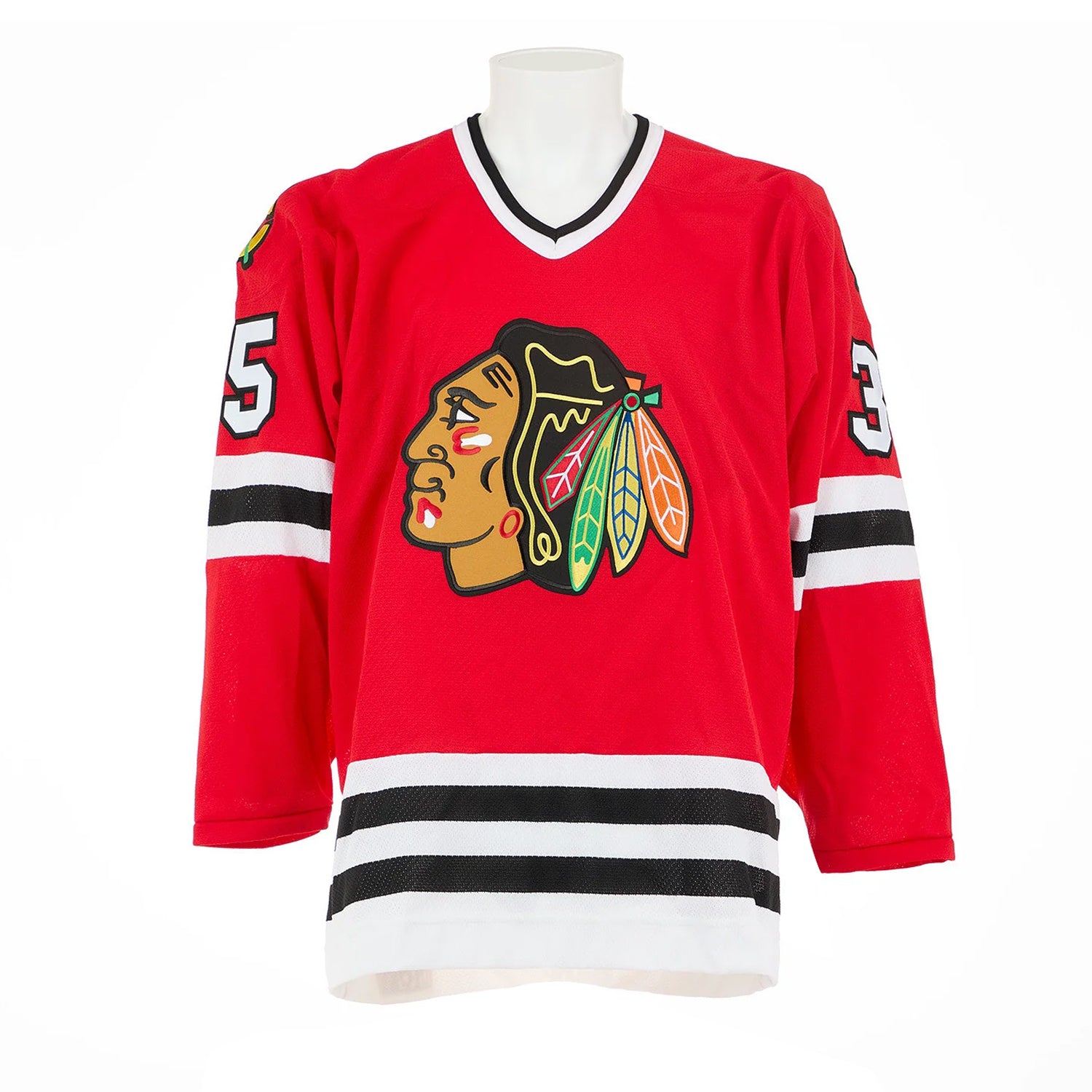 Tony Esposito a signé le maillot des Blackhawks de Chicago