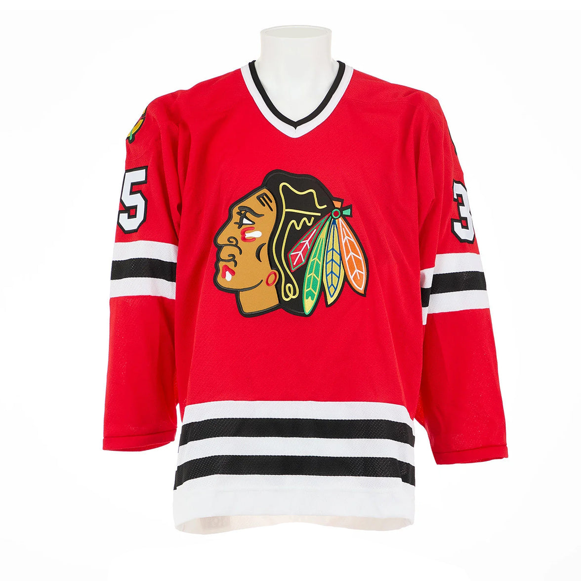 Tony Esposito a signé le maillot des Blackhawks de Chicago