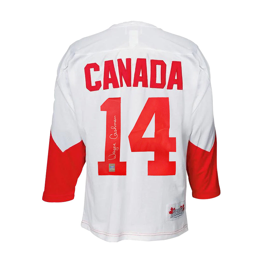 Camiseta de la Summit Series 1972 del equipo de Canadá firmada por Wayne Cashman