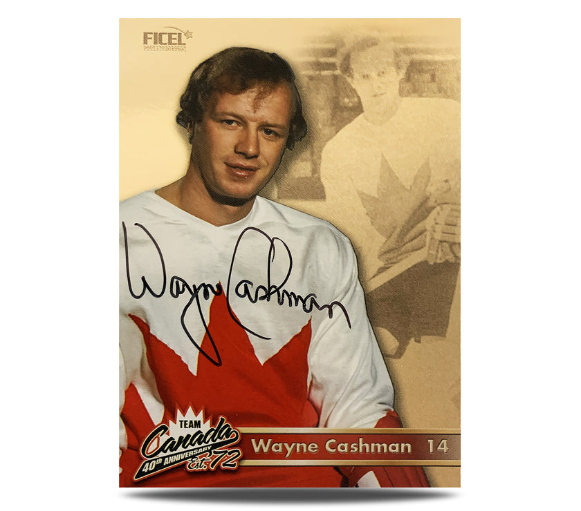Wayne Cashman #14 Signed Official 40th Anniversary Team Canada 1972 Card