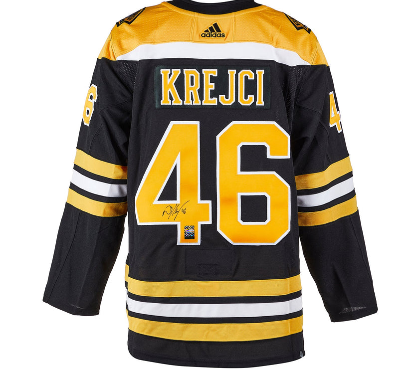 David Krejci Signed Boston Bruins Adidas Pro Home Black Jersey