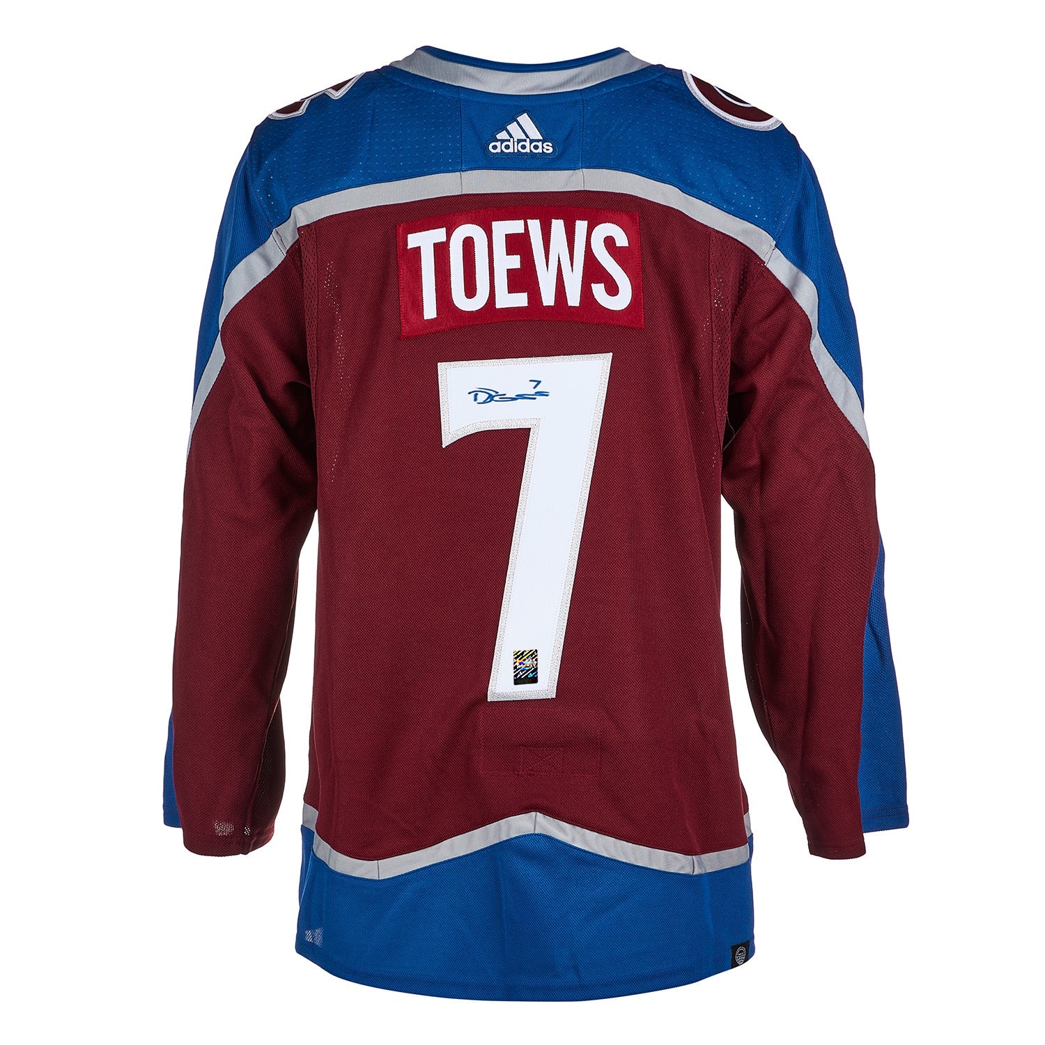 Camiseta Adidas Pro firmada por Devon Toews de Colorado Avalanche