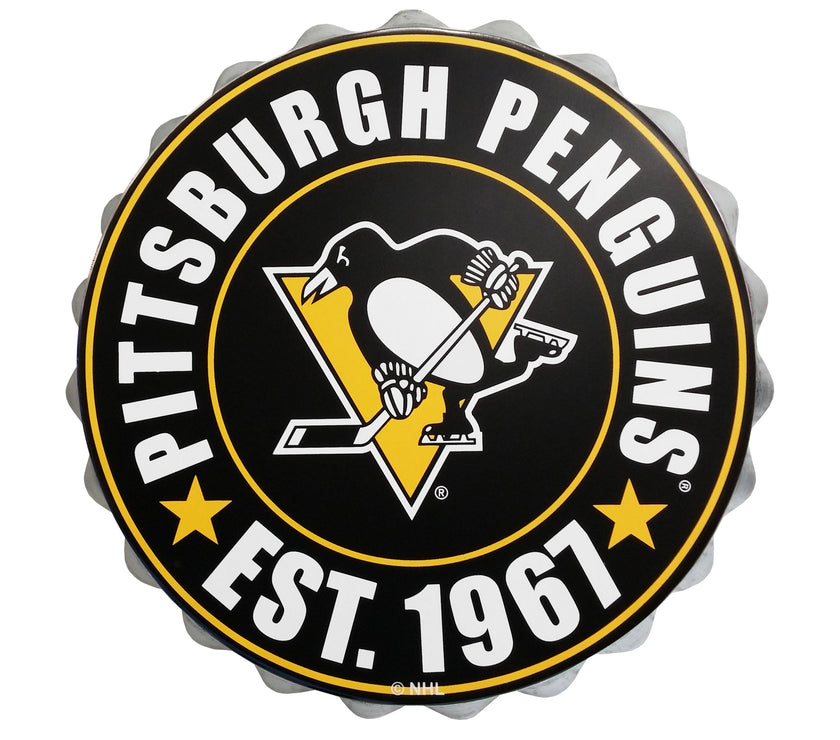 Pittsburgh Penguins NHL Bottle Cap Wall Logo