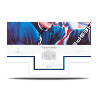 Impresión de inducción al Salón de la Fama del Fútbol Americano de 1999 autografiada por Wayne Gretzky
