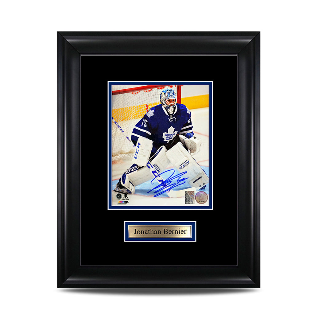 Jonathan Bernier Signed Toronto Maple Leafs Framed Photo - Heritage Hockey™