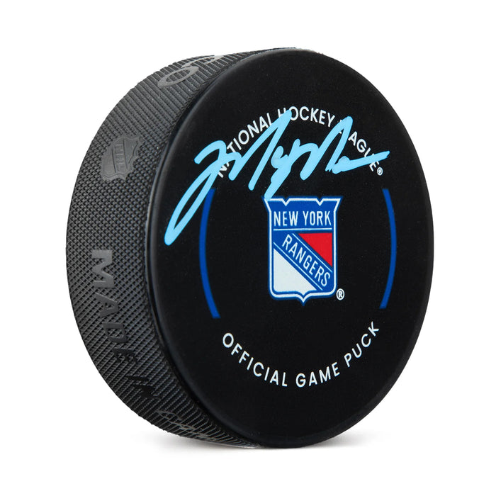 Disco de juego oficial de los New York Rangers firmado por Mark Messier