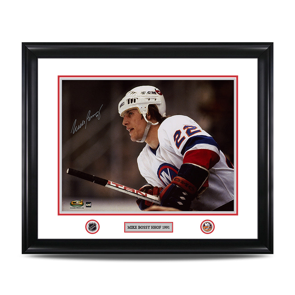 Mike Bossy Signed New York Islanders Colour Landscape Framed Photo - Heritage Hockey™