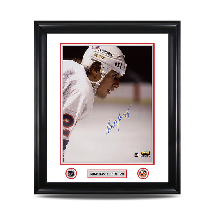 Photo encadrée signée par Mike Bossy des Islanders de New York