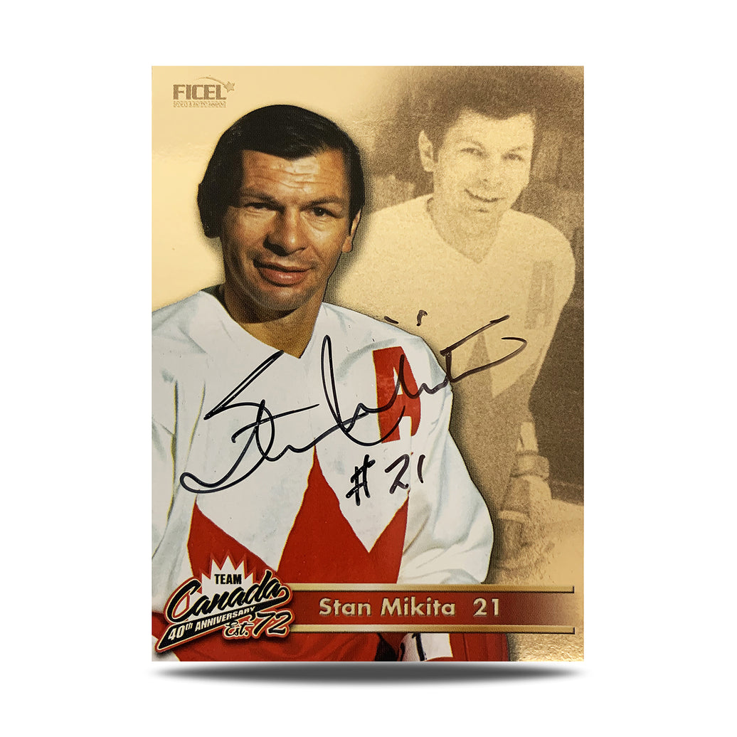 Stan Mikita #21 Signed Official 40th Anniversary Team Canada 1972 Card