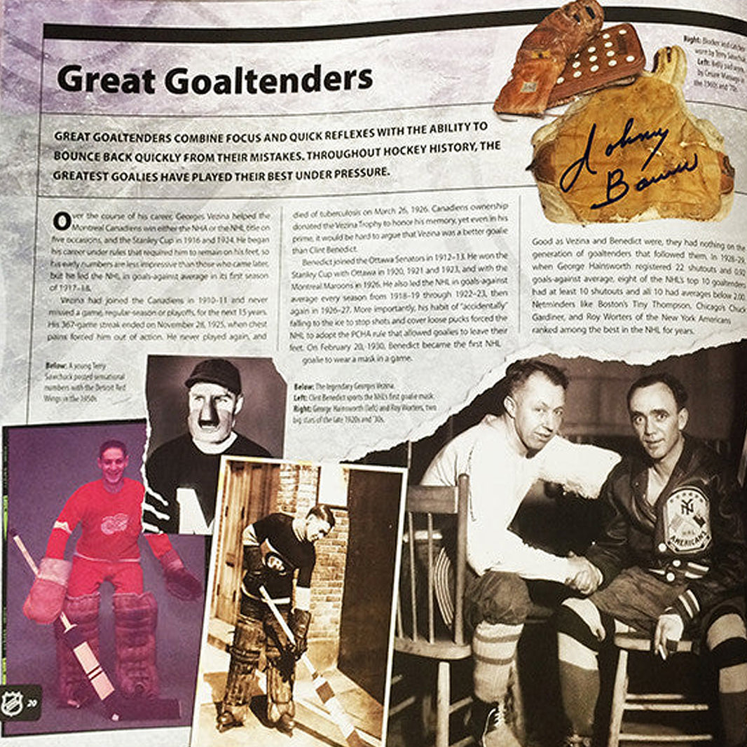 Johnny Bower Signed "The Official NHL Hockey Treasures" Collectible Book