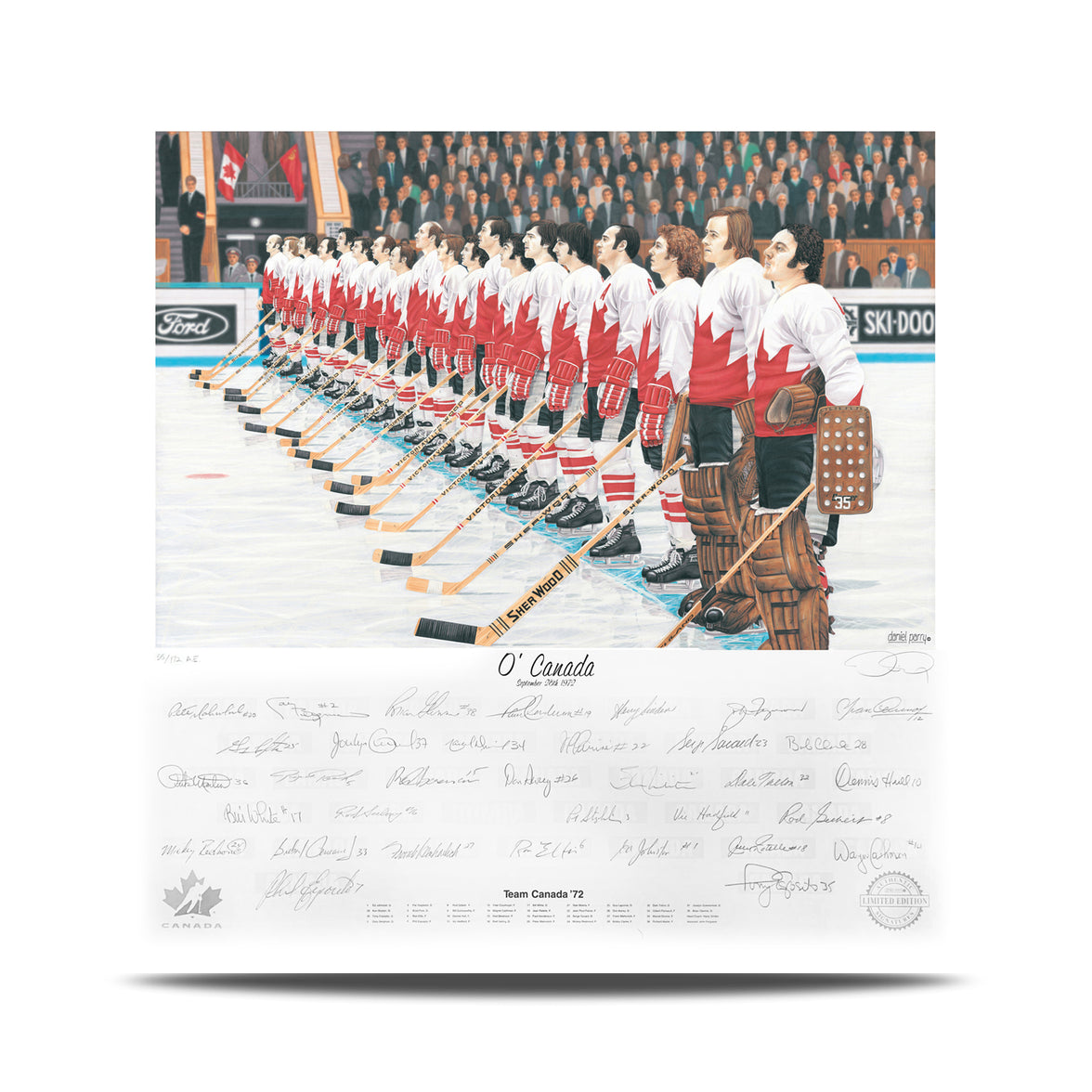O' Canada Team Canada 1972 Signé Édition 50e anniversaire Série Summit Print /172