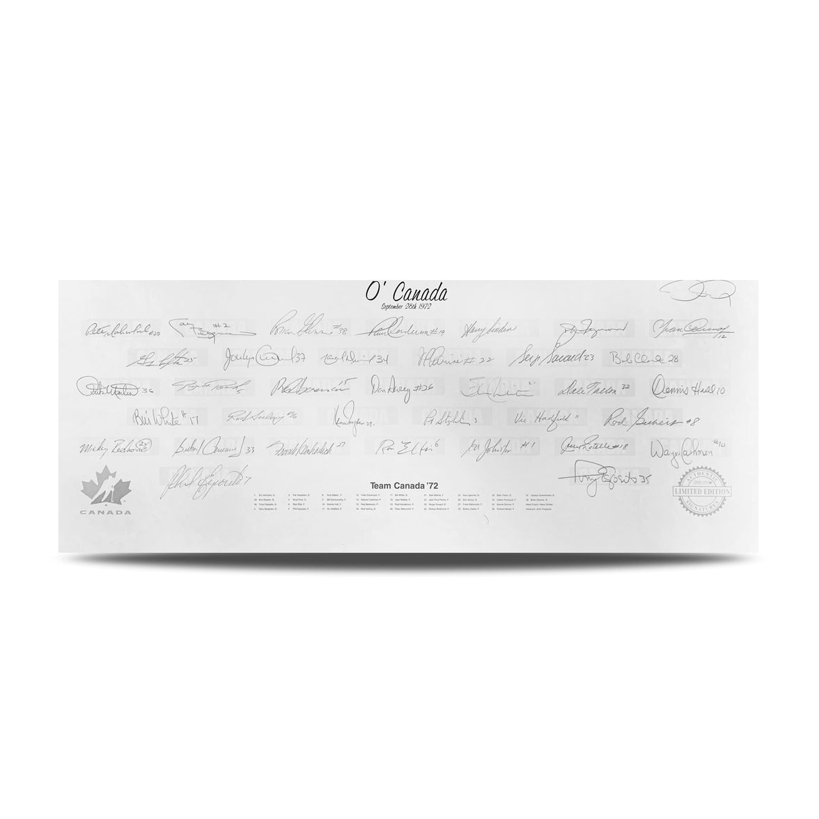 O' Canada – Team Canada 1972 Signed Limited Edition Summit Series Print /972