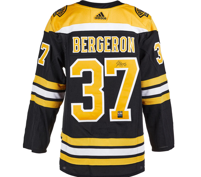 Patrice Bergeron Signed Boston Bruins Adidas Pro Home Black Jersey