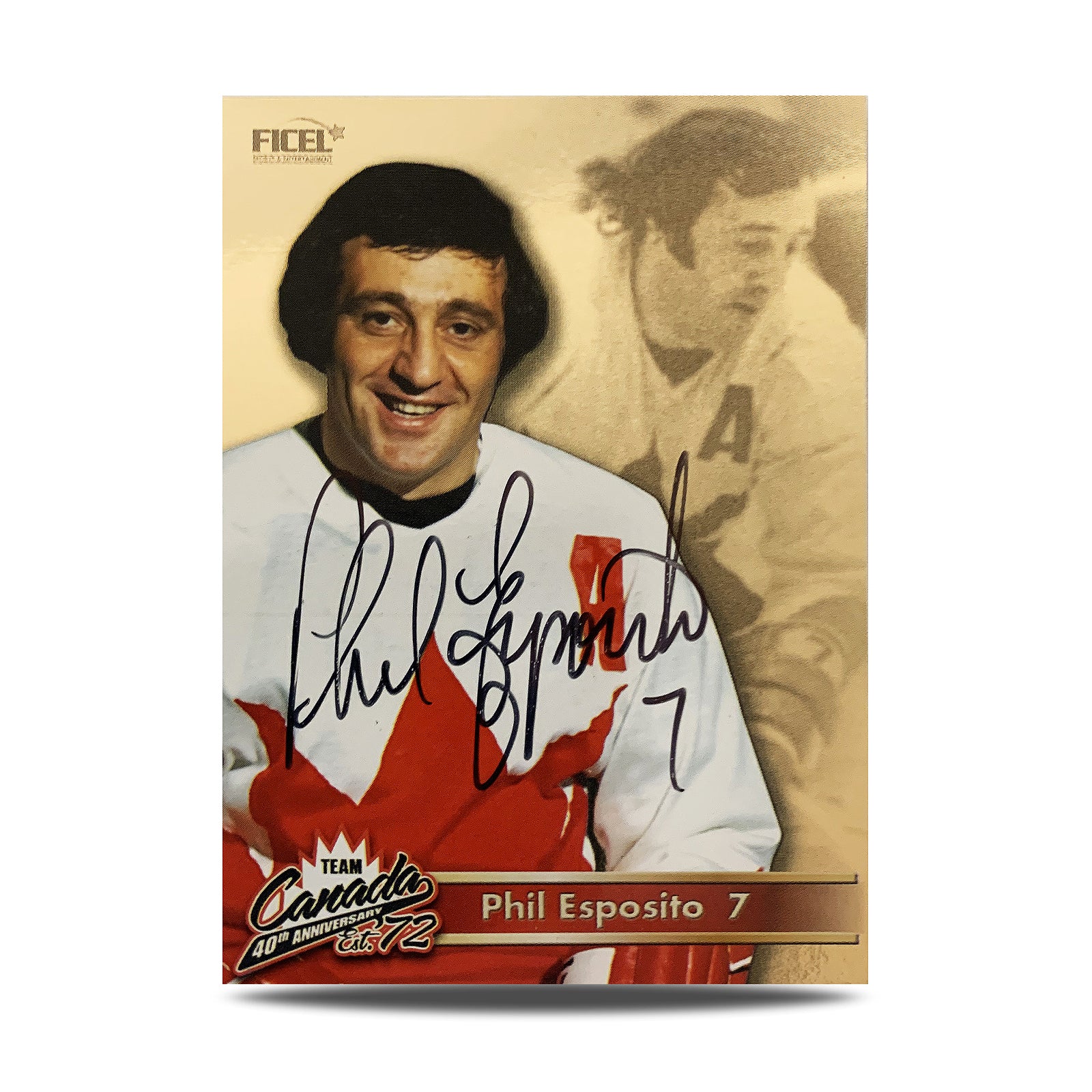 Phil Esposito #7 Carte officielle signée du 40e anniversaire de l'équipe Canada 1972