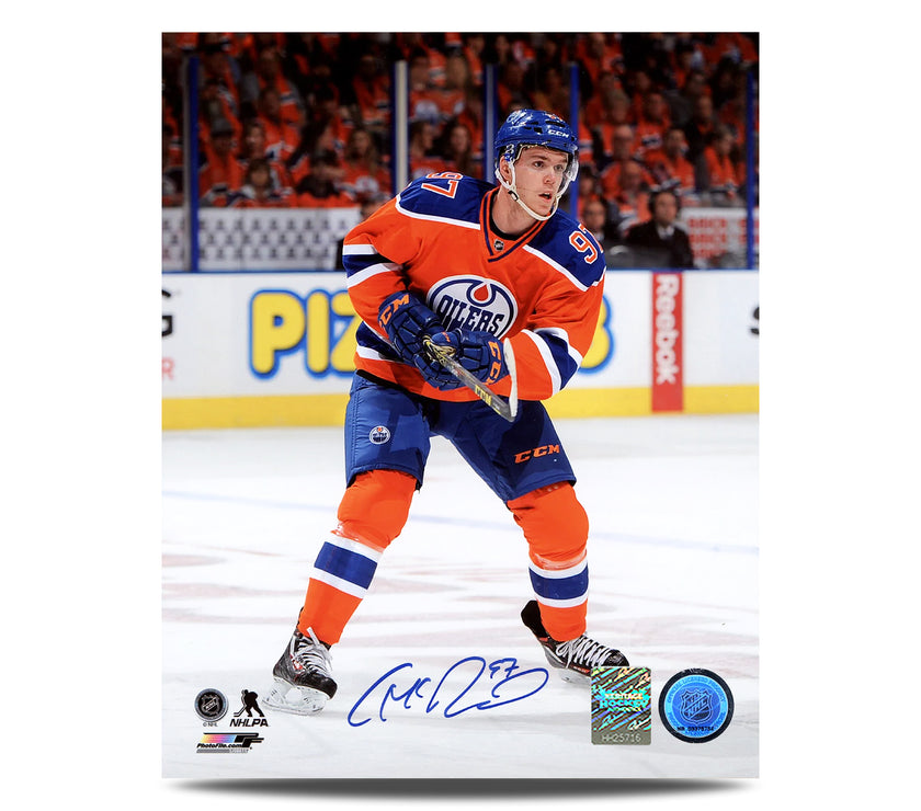 Connor McDavid Signed Edmonton Oilers Rookie 8X10 Photo