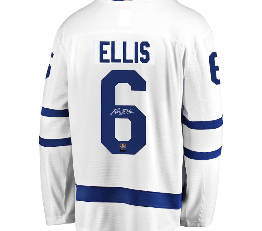 Camiseta de visitante de los Toronto Maple Leafs firmada por Ron Ellis