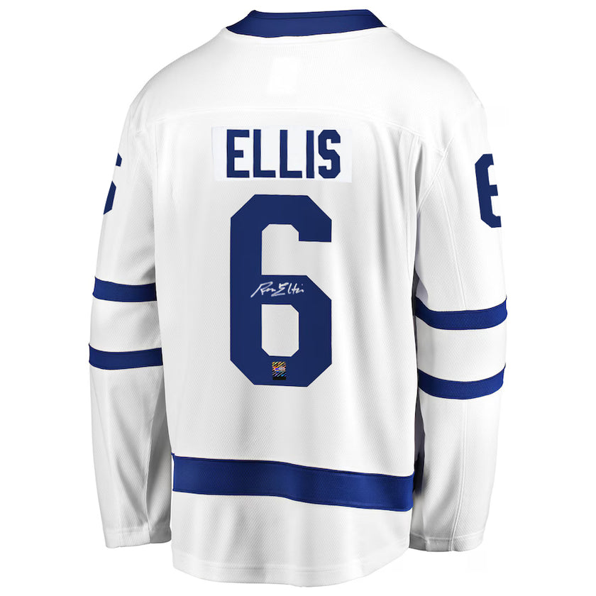 Camiseta de visitante de los Toronto Maple Leafs firmada por Ron Ellis