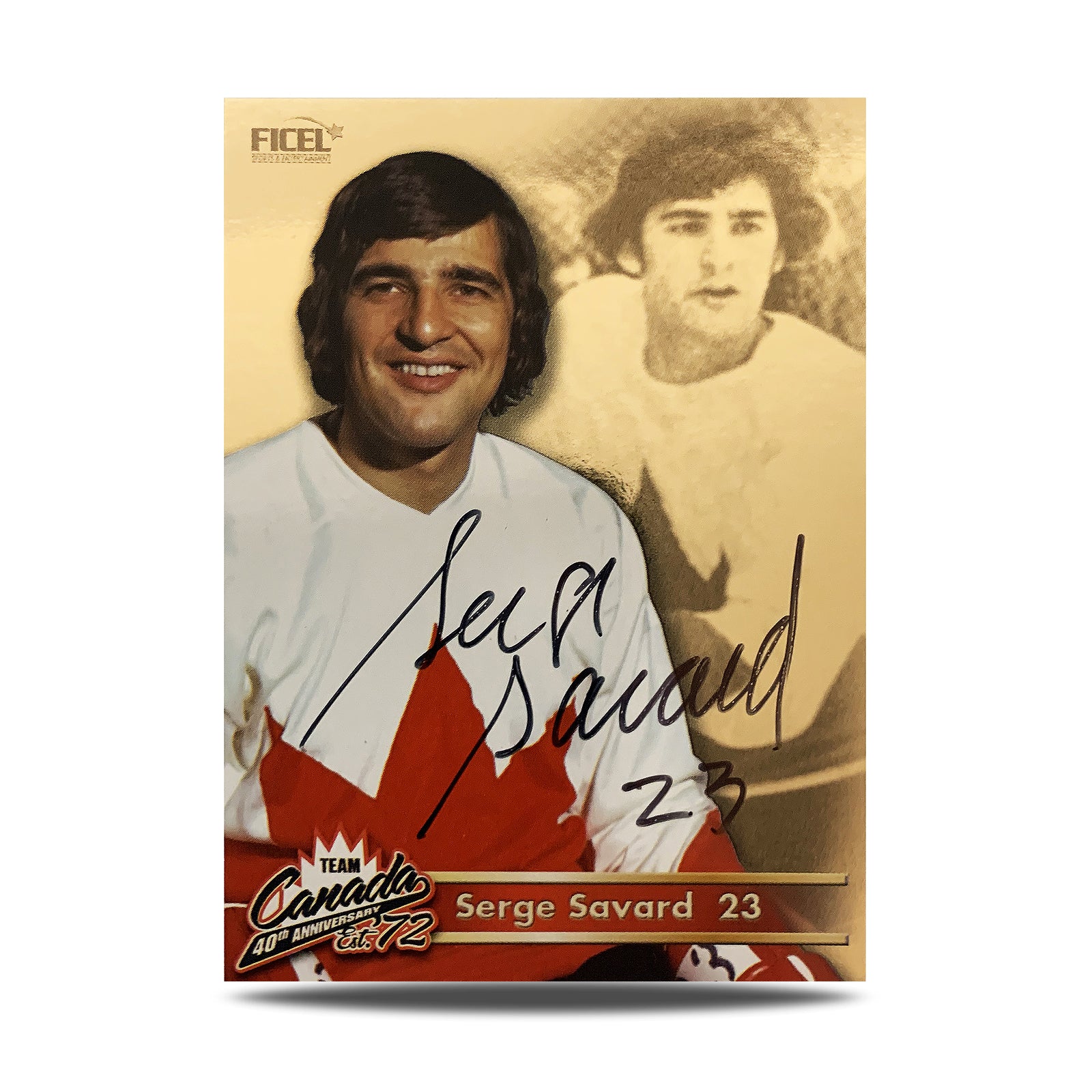 Serge Savard #23 Carte officielle signée du 40e anniversaire d'Équipe Canada 1972
