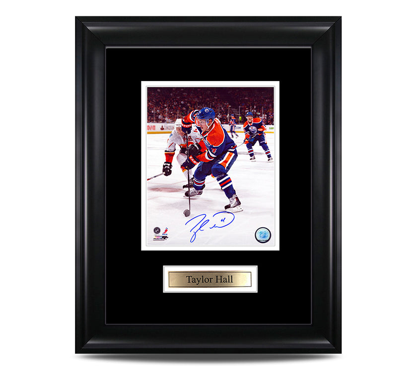 Photo encadrée signée par Taylor Hall des Oilers d'Edmonton