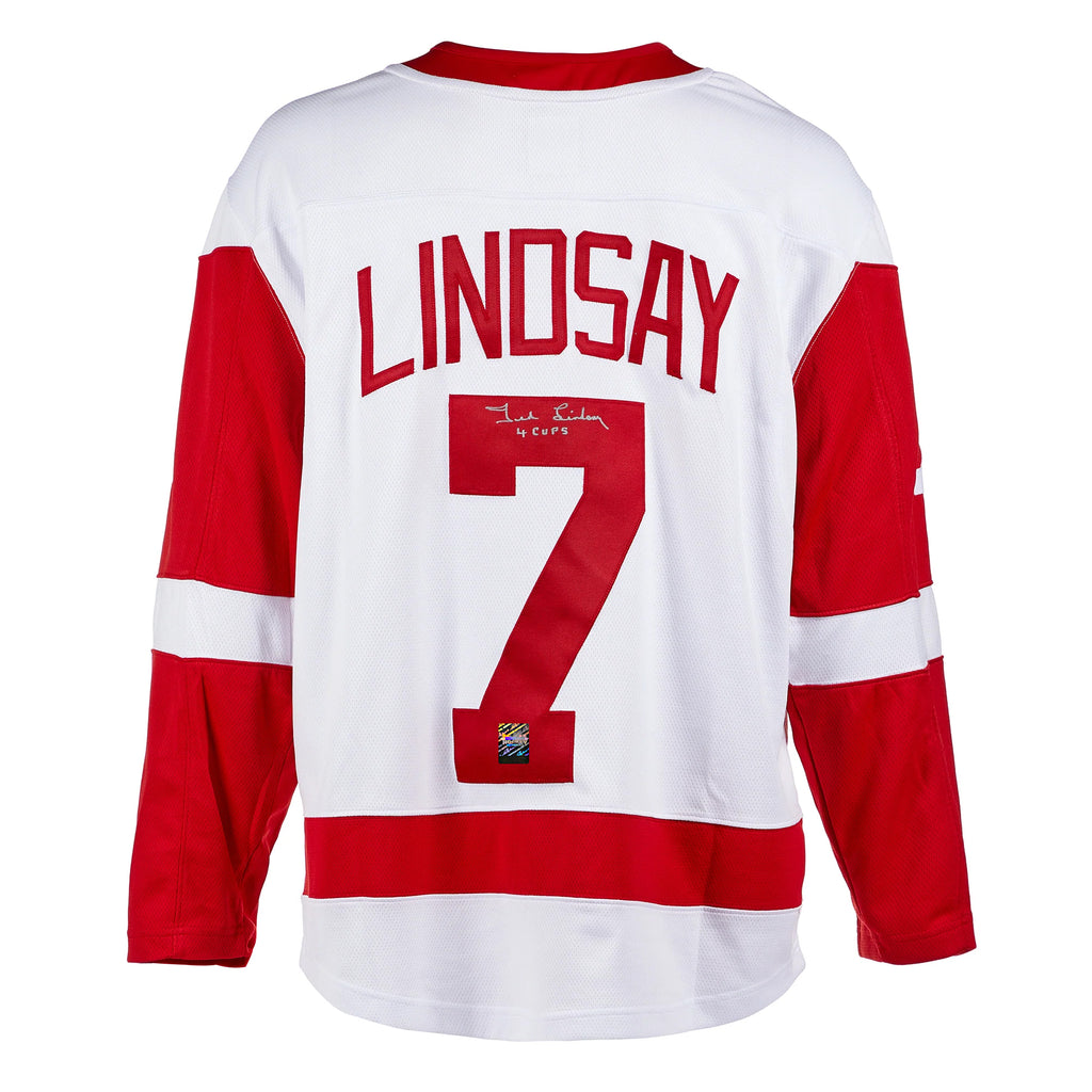 Ted Lindsay Signed Detroit Red Wings Away Jersey Heritage Hockey