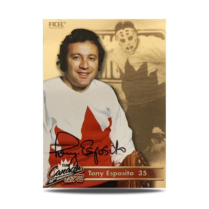 Tony Esposito #35 Carte officielle signée du 40e anniversaire de l'équipe Canada 1972