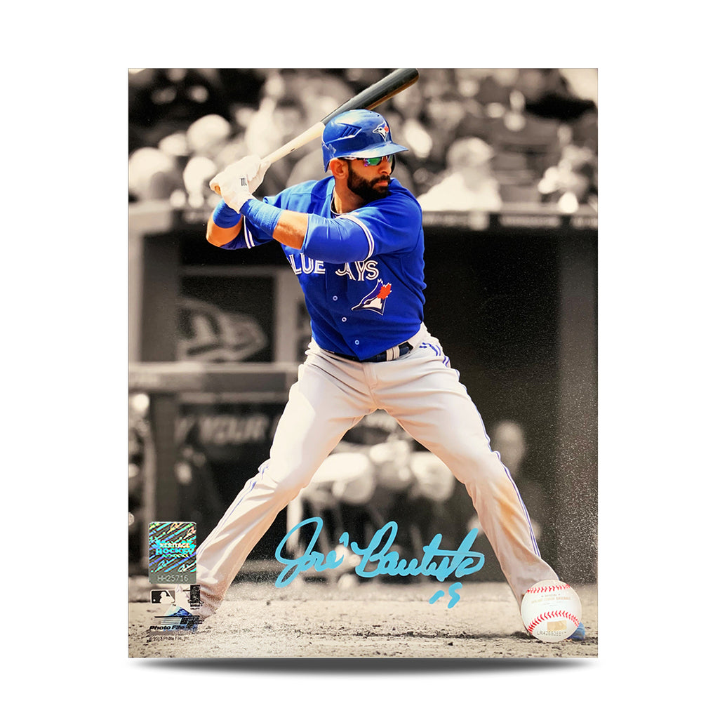 Jose Bautista a signé la photo de projecteur des Blue Jays de Toronto 8 x 10