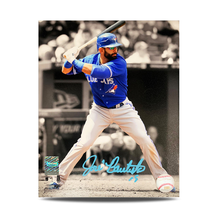 Jose Bautista a signé la photo de projecteur des Blue Jays de Toronto 8 x 10