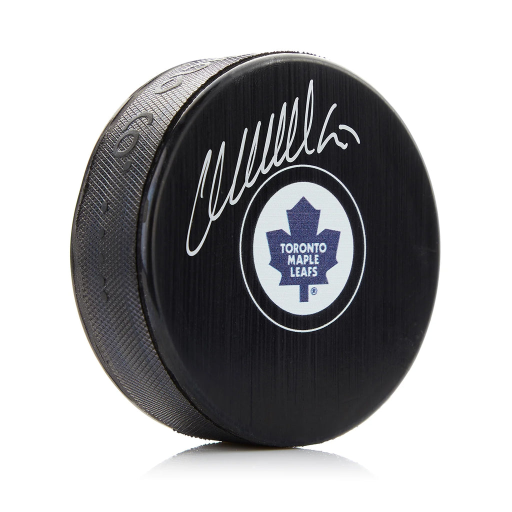 Sign Puck Wendel Clark Signed Toronto Maple Leafs Puck | Heritage Hockey™